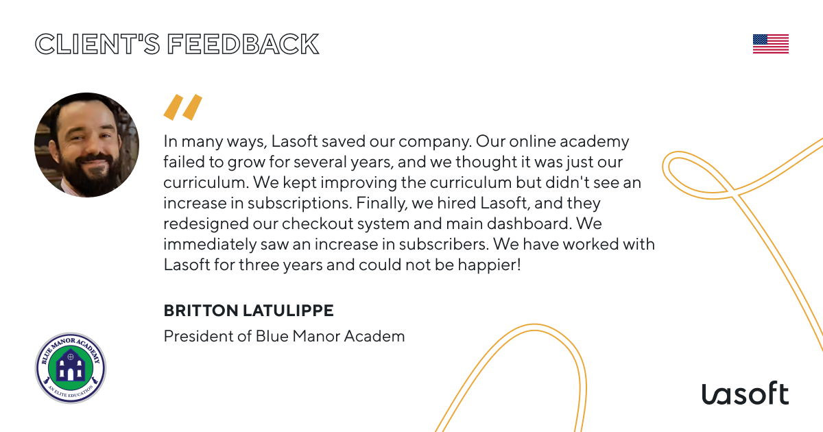 Blue Manor Testimonial for Lasoft