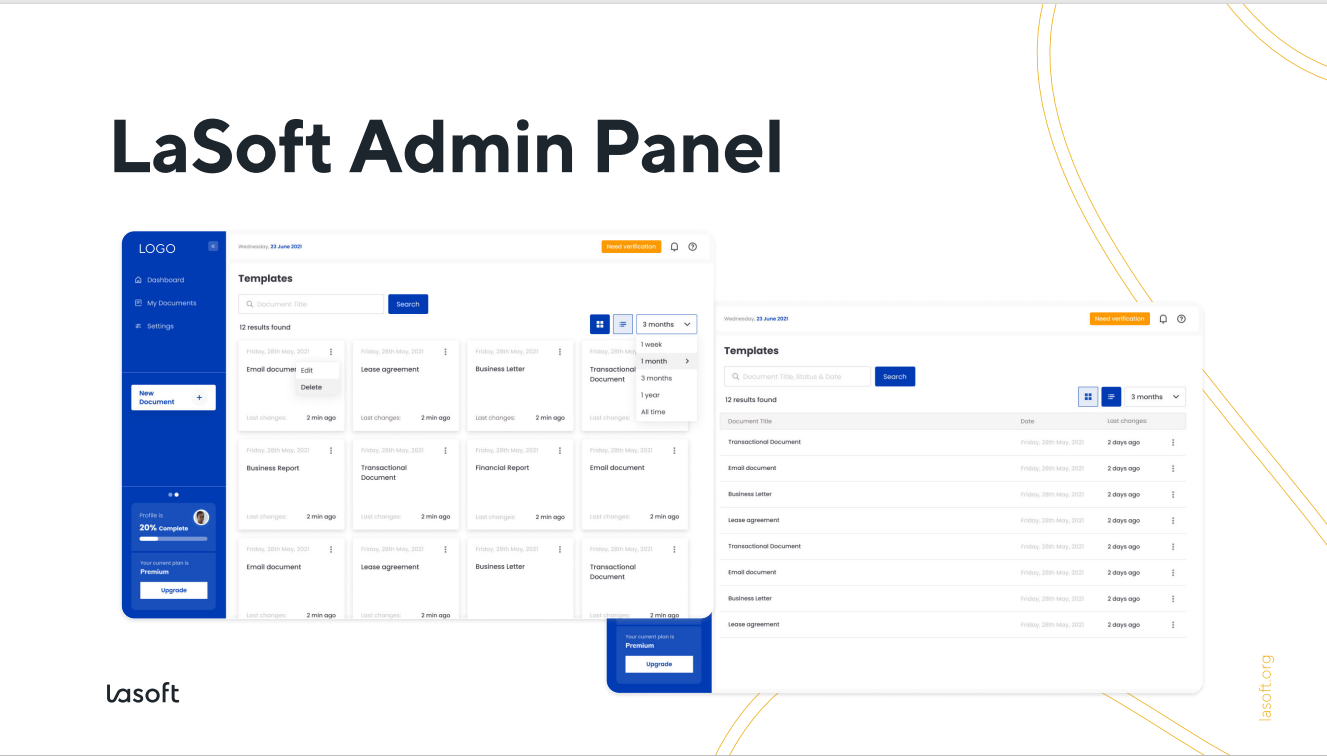 Lasoft admin panel